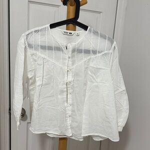 Uniqlo White Button-Down Shirt